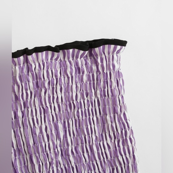 Two piece Purple and White Smocked Skirt and Top Set - Picture 3 of 3